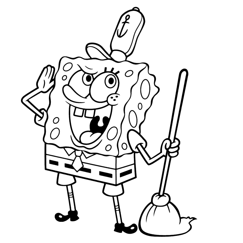 Plansa de colorat cu Spongebob 93 112